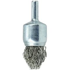 3/4″ Controlled Flare Crimped Wire End Brush, .020″ Stainless Steel Fill - Exact Tooling