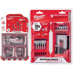 Milwaukee Tool - Power & Impact Screwdriver Bit Sets Point Type: Phillips; Slotted; Square; Torx Tool Type: Driver Bit - Exact Tooling