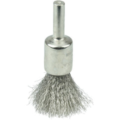 1/2″ Nickel-Plated Cup End Brush, .006″ Stainless Steel Crimped Wire Fill - Exact Tooling