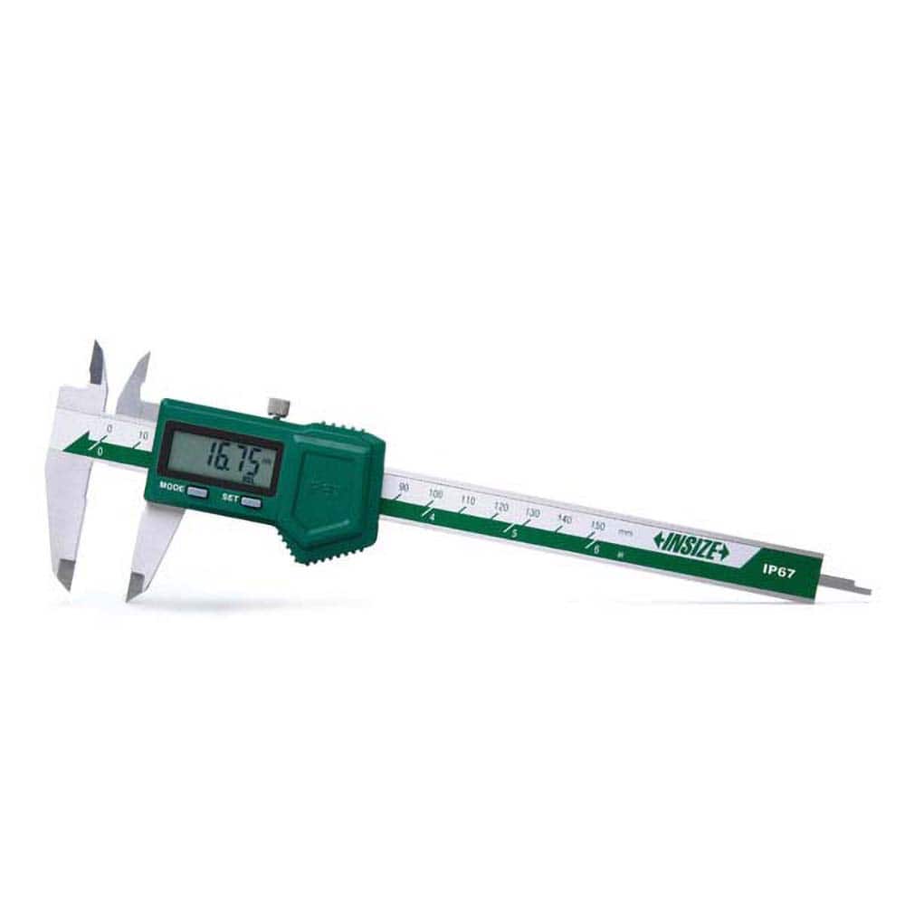 Insize USA LLC - Electronic Calipers; Minimum Measurement (Decimal Inch): 0.0000 ; Maximum Measurement (Decimal Inch): 12 ; Accuracy Plus/Minus (Decimal Inch): 0.0012 ; Resolution (Decimal Inch): 0.0005 ; IP Rating: IP67 ; Data Output: Yes - Exact Tooling