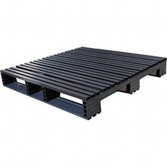 Custom Built Plastic Pallets - 45" Long x 45" & Wide x 6-1/2" High Plastic Pallet - 1,500 Lb Static Capacity, 500 Lb Dynamic Capacity, Black - Exact Tooling