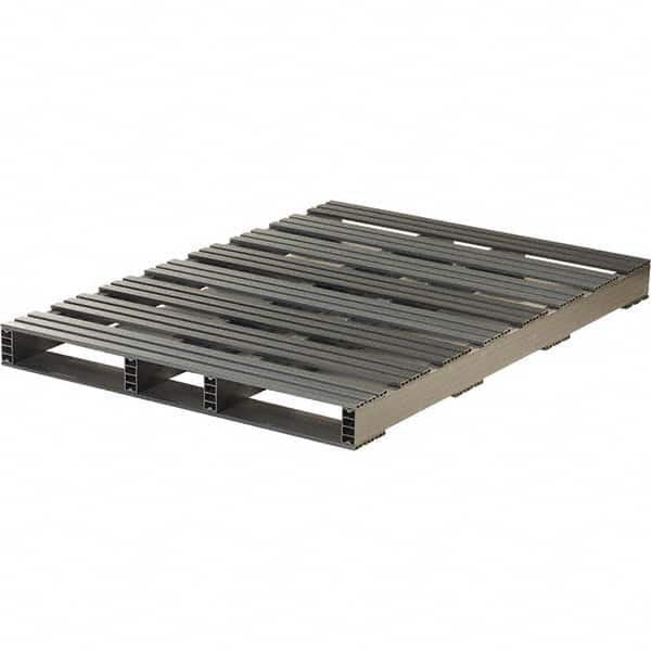 Custom Built Plastic Pallets - 60" Long x 42" & Wide x 4-1/2" High Plastic Pallet - 3,000 Lb Static Capacity, 750 Lb Dynamic Capacity, Black - Exact Tooling