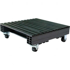 Custom Built Plastic Pallets - 24" Long x 24" & Wide x 9" High Plastic Pallet - 1,500 Lb Static Capacity, 750 Lb Dynamic Capacity, Black - Exact Tooling