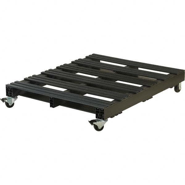 Custom Built Plastic Pallets - 48" Long x 40" & Wide x 9" High Plastic Pallet - 1,500 Lb Static Capacity, 750 Lb Dynamic Capacity, Black - Exact Tooling