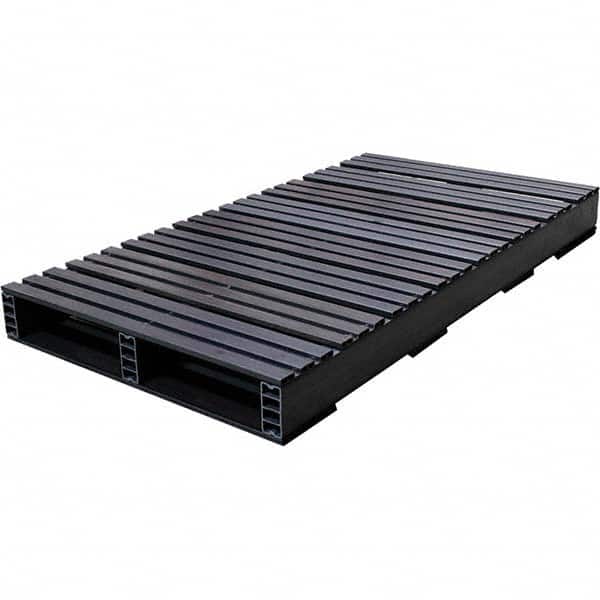Custom Built Plastic Pallets - 27" Long x 51-1/2" & Wide x 4-1/2" High Plastic Pallet - 1,500 Lb Static Capacity, 500 Lb Dynamic Capacity, Black - Exact Tooling