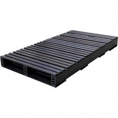 Custom Built Plastic Pallets - 27" Long x 51-1/2" & Wide x 4-1/2" High Plastic Pallet - 1,500 Lb Static Capacity, 500 Lb Dynamic Capacity, Black - Exact Tooling