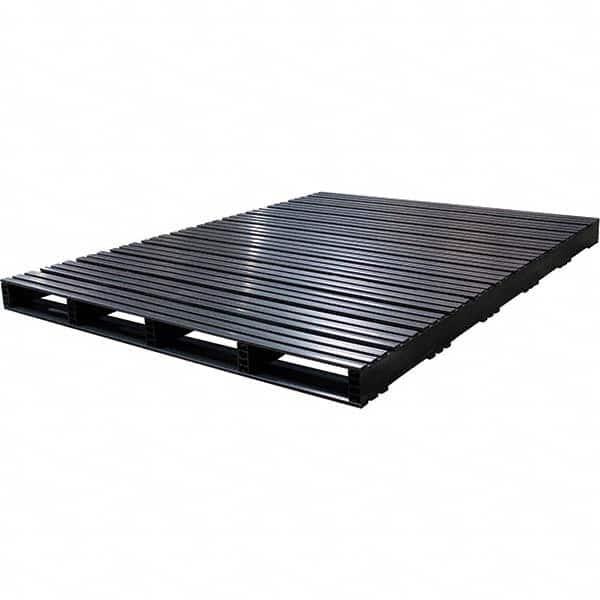 Custom Built Plastic Pallets - 60" Long x 80" & Wide x 4-1/2" High Plastic Pallet - 1,500 Lb Static Capacity, 500 Lb Dynamic Capacity, Black - Exact Tooling