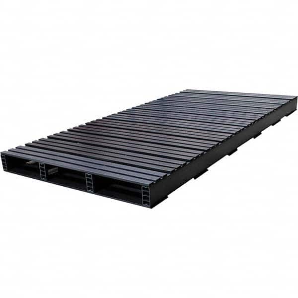 Custom Built Plastic Pallets - 39" Long x 80" & Wide x 4-1/2" High Plastic Pallet - 1,500 Lb Static Capacity, 500 Lb Dynamic Capacity, Black - Exact Tooling