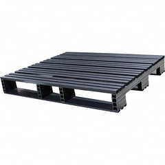 Custom Built Plastic Pallets - 40" Long x 48" & Wide x 6-1/2" High Plastic Pallet - 1,500 Lb Static Capacity, 500 Lb Dynamic Capacity, Black - Exact Tooling