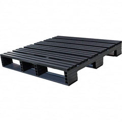 Custom Built Plastic Pallets - 42" Long x 42" & Wide x 6-1/2" High Plastic Pallet - 1,500 Lb Static Capacity, 500 Lb Dynamic Capacity, Black - Exact Tooling