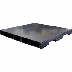 Custom Built Plastic Pallets - 48" Long x 48" & Wide x 4.4" High Plastic Pallet - 1,500 Lb Static Capacity, 500 Lb Dynamic Capacity, Black - Exact Tooling