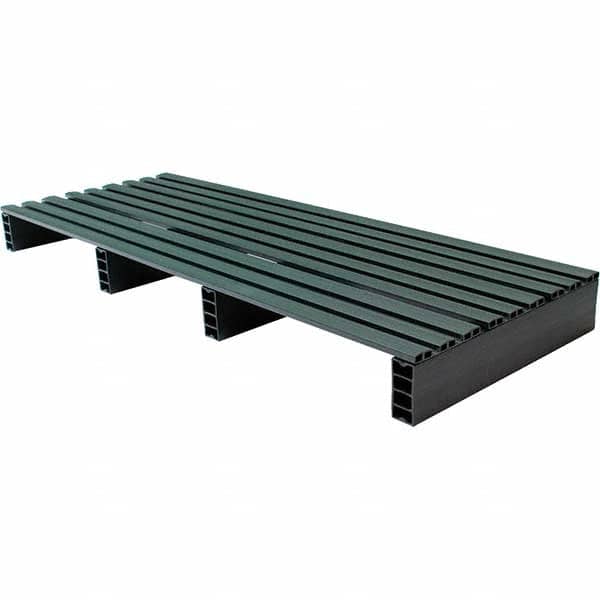 Custom Built Plastic Pallets - 18" Long x 48" & Wide x 4" High Plastic Pallet - 1,000 Lb Static Capacity, 250 Lb Dynamic Capacity, Black - Exact Tooling