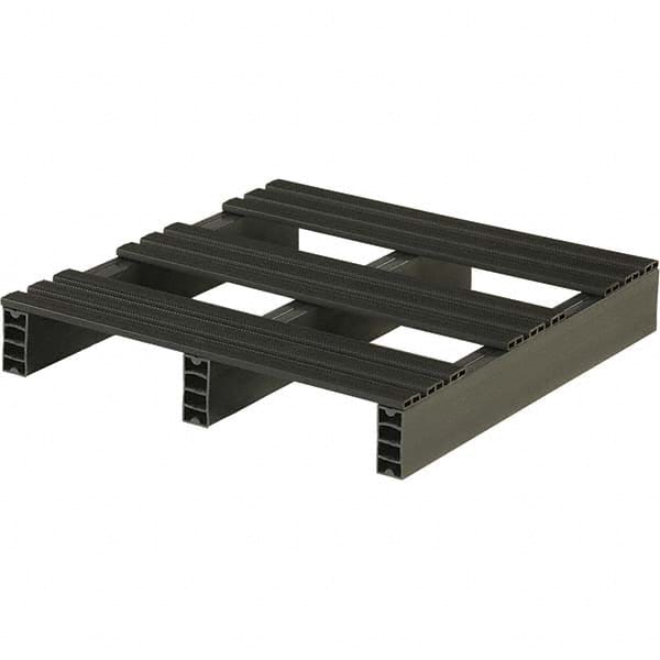 Custom Built Plastic Pallets - 24" Long x 24" & Wide x 4" High Plastic Pallet - 1,000 Lb Static Capacity, 250 Lb Dynamic Capacity, Black - Exact Tooling