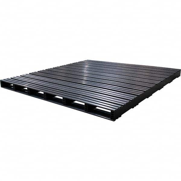 Custom Built Plastic Pallets - 76" Long x 80" & Wide x 4-1/2" High Plastic Pallet - 1,500 Lb Static Capacity, 500 Lb Dynamic Capacity, Black - Exact Tooling