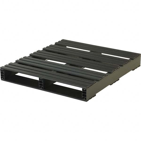 Custom Built Plastic Pallets - 36" Long x 32" & Wide x 4-1/2" High Plastic Pallet - 3,000 Lb Static Capacity, 500 Lb Dynamic Capacity, Black - Exact Tooling