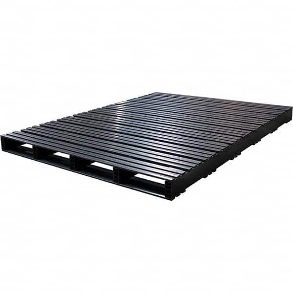 Custom Built Plastic Pallets - 54" Long x 74" & Wide x 4-1/2" High Plastic Pallet - 1,500 Lb Static Capacity, 500 Lb Dynamic Capacity, Black - Exact Tooling