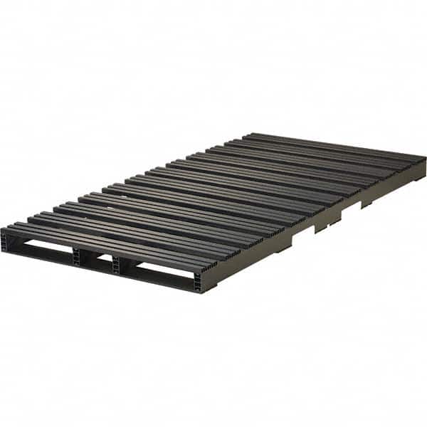 Custom Built Plastic Pallets - 96" Long x 48" & Wide x 5" High Plastic Pallet - 6,000 Lb Static Capacity, 1,500 Lb Dynamic Capacity, Black - Exact Tooling