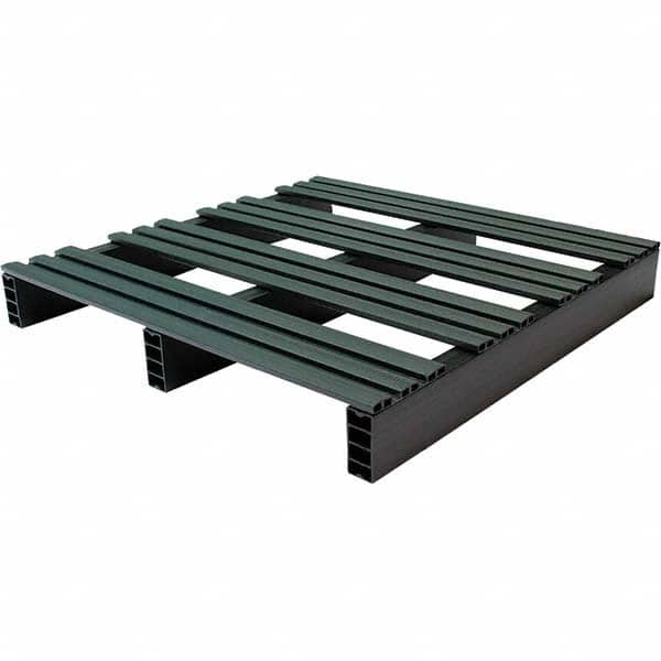 Custom Built Plastic Pallets - 30" Long x 30" & Wide x 4" High Plastic Pallet - 1,000 Lb Static Capacity, 250 Lb Dynamic Capacity, Black - Exact Tooling