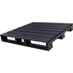Custom Built Plastic Pallets - 48" Long x 48" & Wide x 6-1/2" High Plastic Pallet - 1,500 Lb Static Capacity, 500 Lb Dynamic Capacity, Black - Exact Tooling