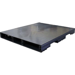 Custom Built Plastic Pallets - 48" Long x 40" & Wide x 4.4" High Plastic Pallet - 1,500 Lb Static Capacity, 500 Lb Dynamic Capacity, Black - Exact Tooling