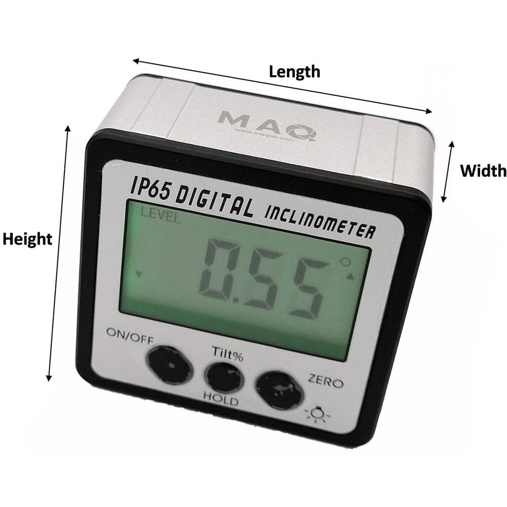 MAQ - Digital & Dial Protractors; Style: Digital ; Measuring Range (Degrees): 0-90 - Exact Tooling