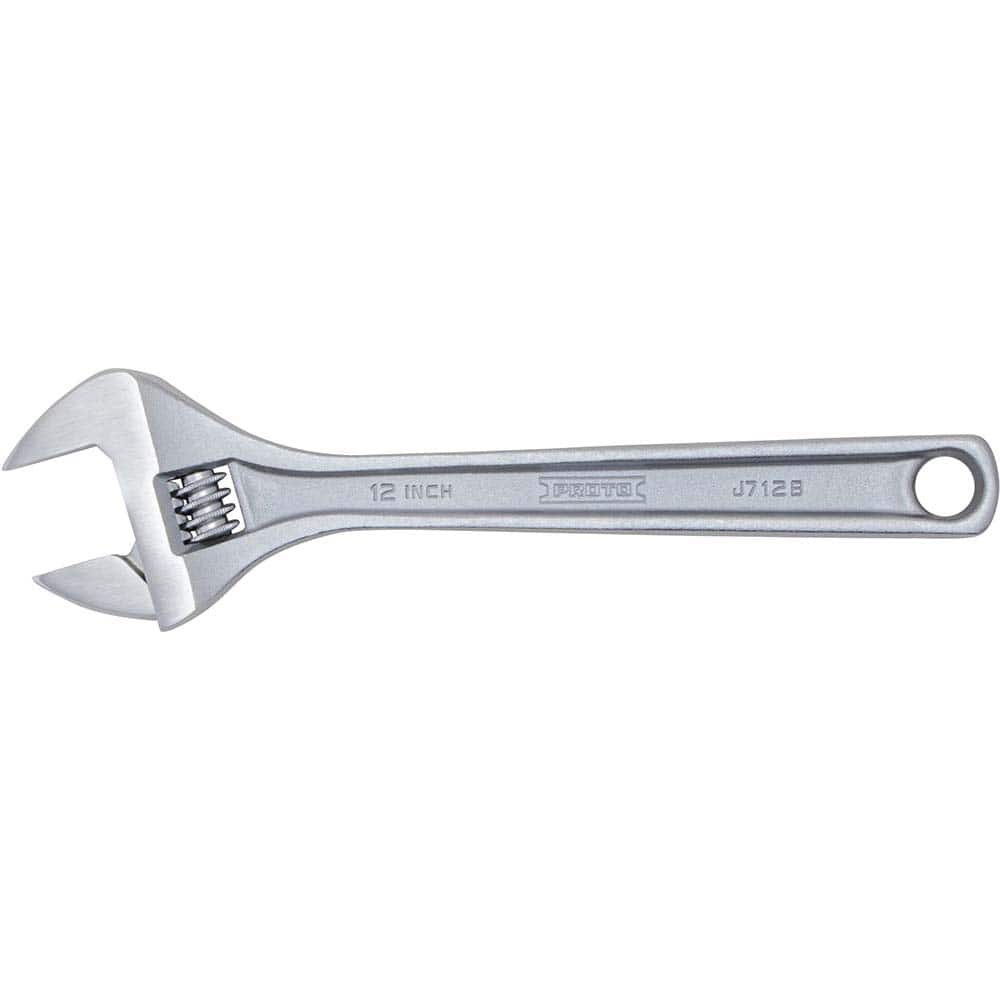 Proto - Adjustable Wrenches; Wrench Type: Adjustable ; Wrench Size (Inch): 12 ; Jaw Capacity (Inch): 1-1/2 ; Material: Steel ; Finish/Coating: Chrome ; ANSI Spec: B107.8m - Exact Tooling