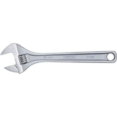 Proto - Adjustable Wrenches; Wrench Type: Adjustable ; Wrench Size (Inch): 12 ; Jaw Capacity (Inch): 1-1/2 ; Material: Steel ; Finish/Coating: Chrome ; ANSI Spec: B107.8m - Exact Tooling