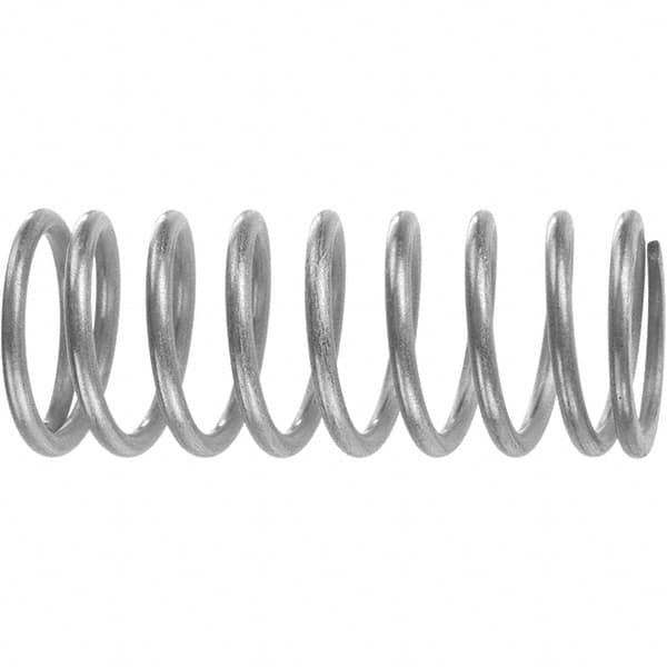 Compression Spring: 1.116″ OD, 5.75″ Free Length 0.162″ Wire Dia, 98.402 lb Max Load, 54.593 lb/in Spring Rate, Stainless Steel