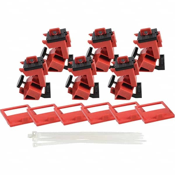 Brady - Pack of 6 Single-Pole Circuit Breaker Lockouts - Exact Tooling
