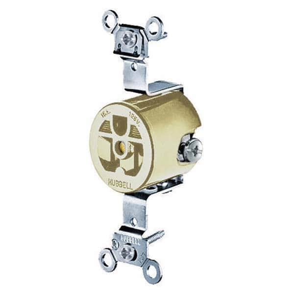Hubbell Wiring Device-Kellems - 125V 15A NEMA 5-15R Industrial Grade Ivory Straight Blade Single Receptacle - Exact Tooling