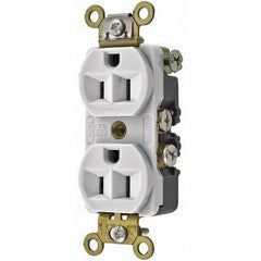 Hubbell Wiring Device-Kellems - 125V 15A NEMA 5-15R Industrial Grade White Straight Blade Duplex Receptacle - Exact Tooling