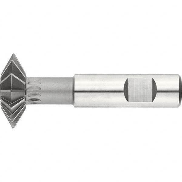 Keo - 1° 1" Cut Diam, 3/8" Cut Width, 1/2" Shank, High Speed Steel Double-Angle Cutter - Exact Tooling