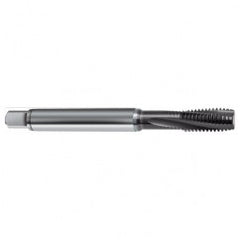M8x1.25 4HX 3-Flute Cobalt Semi-Bottoming 10 degree Spiral Flute Tap-TiAlN - Exact Tooling