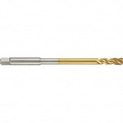 Guhring - 7/16-14 UNC 3 Flute 2B Modified Bottoming Spiral Flute Tap - High Speed Steel, TiN Finish, 6" OAL, Right Hand Flute, Right Hand Thread, H5/H6, Series 4287 - Exact Tooling