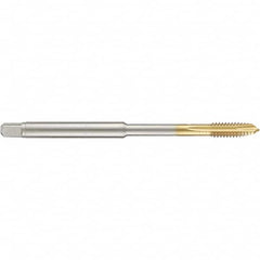 Guhring - #4-48 UNF 3 Flute 2B Plug Spiral Point Tap - High Speed Steel, TiN Finish, 4" OAL, Right Hand Thread, H2/H3, Series 4282 - Exact Tooling