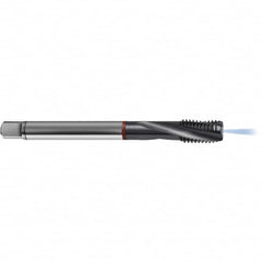 Guhring - 5/16-18 UNC 3 Flute 2BX Bottoming Spiral Flute Tap - High Speed Steel, TiCN Finish, 3.5433" OAL, Right Hand Flute, Right Hand Thread, H5/H6, Series 4375 - Exact Tooling