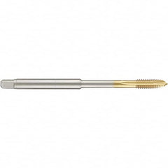 Guhring - #10-24 UNC 3 Flute 2B Plug Spiral Point Tap - High Speed Steel, TiN Finish, 4" OAL, Right Hand Thread, H3/H4, Series 4390 - Exact Tooling
