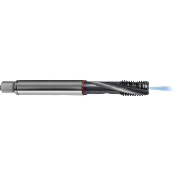 Guhring - 1/4-28 UNF 3 Flute 2BX Modified Bottoming Spiral Flute Tap - High Speed Steel, TiCN Finish, 3.1496" OAL, Right Hand Flute, Right Hand Thread, H4/H5, Series 4389 - Exact Tooling
