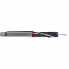 Guhring - 1/4-28 UNF 3 Flute 2BX Modified Bottoming Spiral Flute Tap - High Speed Steel, TiCN Finish, 3.1496" OAL, Right Hand Flute, Right Hand Thread, H4/H5, Series 4389 - Exact Tooling