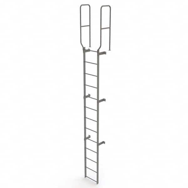 TRI-ARC - Rolling & Wall Mounted Ladders & Platforms Type: Fixed Ladder Style: Safety Cage - Exact Tooling