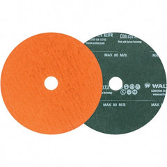 WALTER Surface Technologies - 6" Diam 7/8" Hole 100 Grit Fiber Disc - Ceramic - Exact Tooling