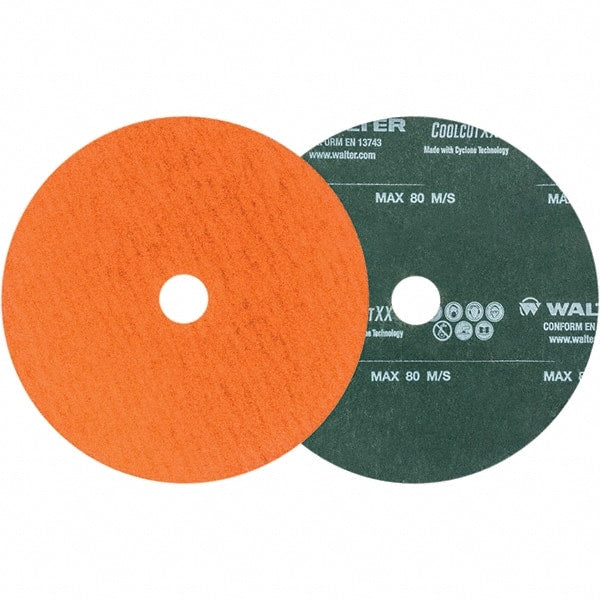 WALTER Surface Technologies - 6" Diam 7/8" Hole 60 Grit Fiber Disc - Ceramic - Exact Tooling