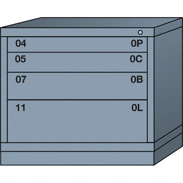 Lyon - 4 Drawer, Standard Desk Height - Multiple Drawer Access Cabinet - Steel, 30" Wide x 28-1/4" Deep x 26-7/8" High, Dove Gray - Exact Tooling
