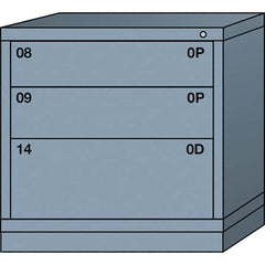 Lyon - 3 Drawer, Standard Table Height - Multiple Drawer Access Cabinet - Steel, 30" Wide x 28-1/4" Deep x 30-1/8" High, Dove Gray - Exact Tooling