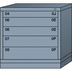 Lyon - 5 Drawer, Standard Table Height - Single Drawer Access Cabinet - Steel, 30" Wide x 28-1/4" Deep x 30-1/8" High, Dove Gray - Exact Tooling