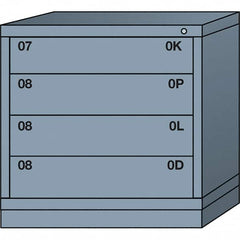 Lyon - 4 Drawer, Standard Table Height - Multiple Drawer Access Cabinet - Steel, 30" Wide x 28-1/4" Deep x 30-1/8" High, Dove Gray - Exact Tooling