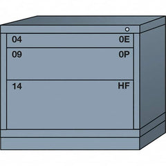 Lyon - 3 Drawer, Standard Desk Height - Single Drawer Access Cabinet - Steel, 30" Wide x 28-1/4" Deep x 26-7/8" High, Dove Gray - Exact Tooling