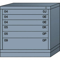 Lyon - 6 Drawer, Standard Table Height - Multiple Drawer Access Cabinet - Steel, 30" Wide x 28-1/4" Deep x 30-1/8" High, Dove Gray - Exact Tooling