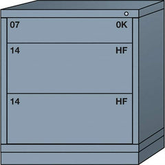 Lyon - 3 Drawer, Standard Bench Height - Single Drawer Access Cabinet - Steel, 30" Wide x 28-1/4" Deep x 33-1/4" High, Dove Gray - Exact Tooling