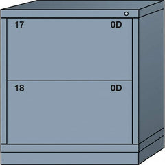 Lyon - 2 Drawer, Standard Bench Height - Single Drawer Access Cabinet - Steel, 30" Wide x 28-1/4" Deep x 33-1/4" High, Dove Gray - Exact Tooling